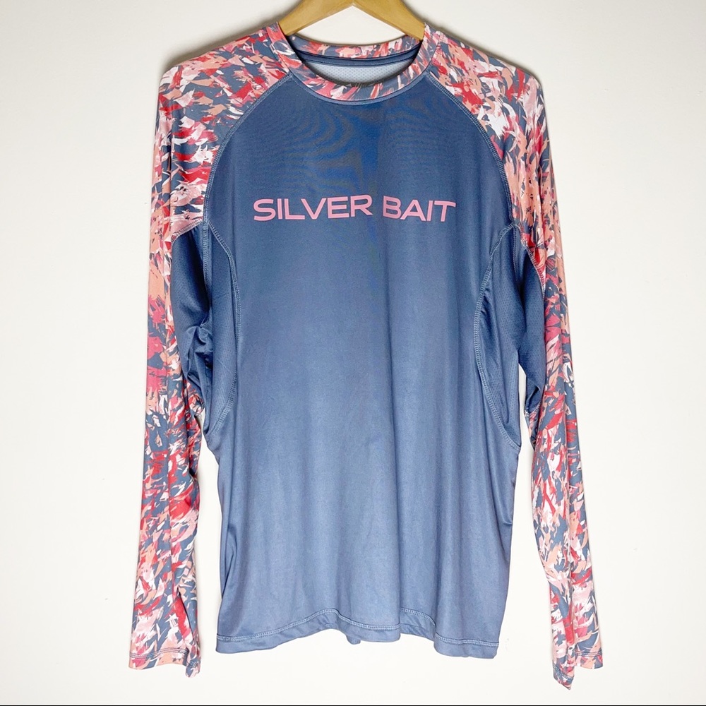 SILVER BAIT Grey/Coral Dri-fit fishing shirt